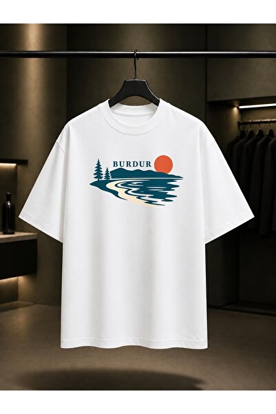 fame-stoned Burdur Salda Lake Printed Unisex 100% Cotton T-Shirt