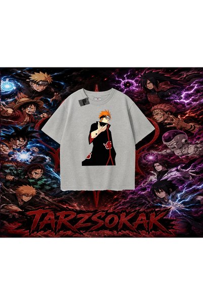 Tarzsokak تي شيرت Pain nagato Naruto Anime Character كبير الحجم للجنسين باللو...