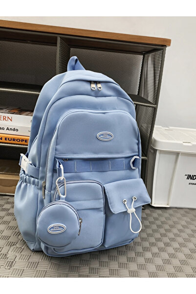 Take Two By Styli Blue Plain Backpack