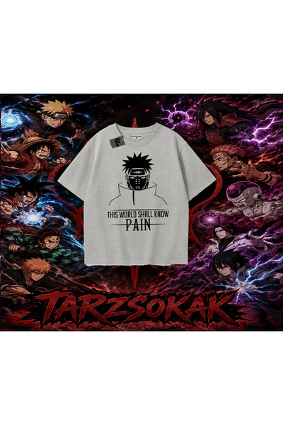 Tarzsokak تي شيرت Pain nagato Naruto Anime Character كبير الحجم للجنسين باللو...