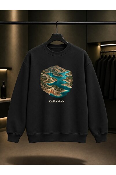 fame-stoned Karaman Ermenek Turquoise Printed Unisex 100% Cotton Sweatshirt