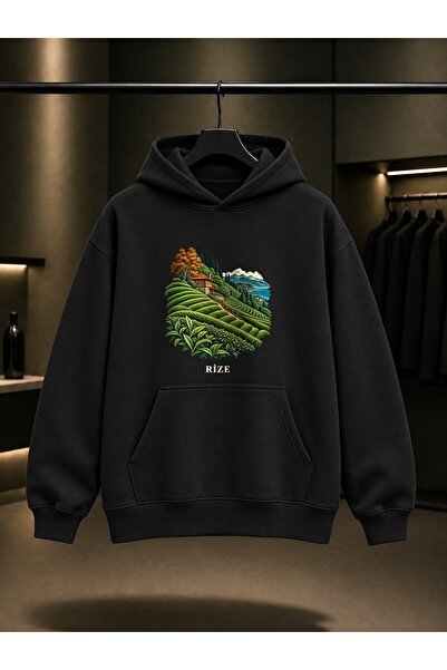 fame-stoned Rize Tea Gardens Printed Unisex 100% Cotton Hooded Sweatshirt