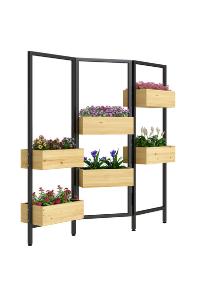 Generic Brand Jardinieră cu paravan de intimitate, strat înălțat cu spalier p...