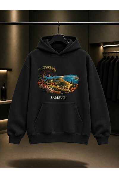 fame-stoned Samsun Amisos Tepesi Printed Unisex 100% Cotton Hooded Sweatshirt