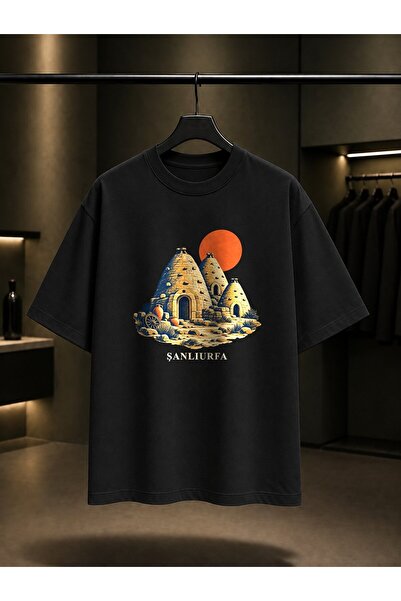 fame-stoned Şanlıurfa Harran Houses Printed Unisex 100% Cotton T-Shirt