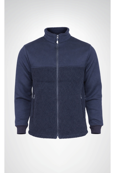 Selçuklu Plus Polar Micro Panda Workwear Fleece Jacket Navy Blue Black Black ...