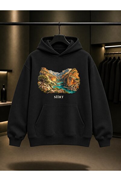 fame-stoned Siirt Botan Valley Printed Unisex 100% Cotton Hooded Sweatshirt