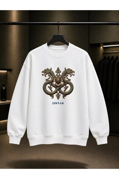 fame-stoned Şırnak Cizre Dragon Mallet Printed Unisex 100% Cotton Sweatshirt