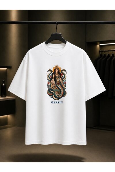 fame-stoned Mersin Şahmeran Printed Unisex 100% Cotton T-Shirt