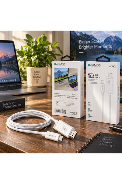ADMOS كابل HDTV إلى USB-C |   كابل عرض HDMI بدقة 4K وتردد 30 هرتز للابتوب والشاشات والتلفزيونات وأجهزة العرض