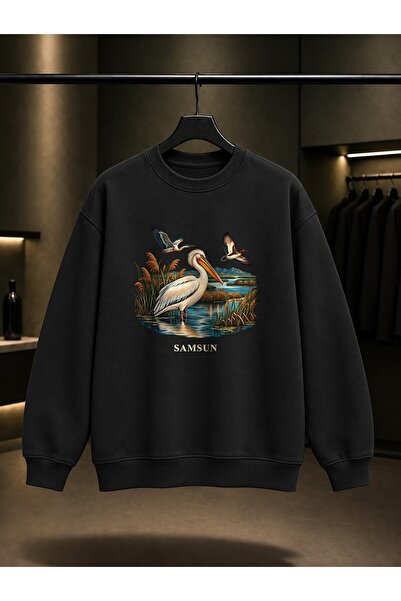 fame-stoned Samsun Kızılırmak Delta Printed Unisex 100% Cotton Sweatshirt