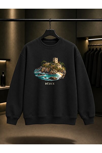 fame-stoned Flat Castle of Venice Printed Unisex 100% Cotton Sweatshirt