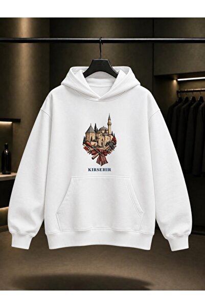 fame-stoned Kırşehir Ahi Evran Complex Printed Unisex 100% Cotton Hooded Swea...