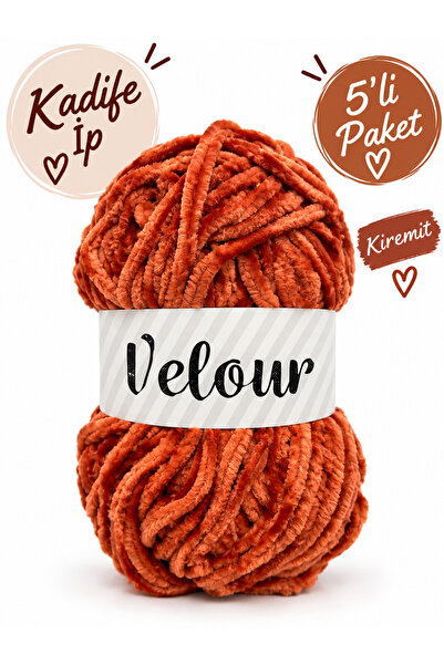 Kadife İp 5’li Paket %100 Mikrofiber Örgü İpi 100 g 120 mt Kadife Yün Şiş Tığ İpi