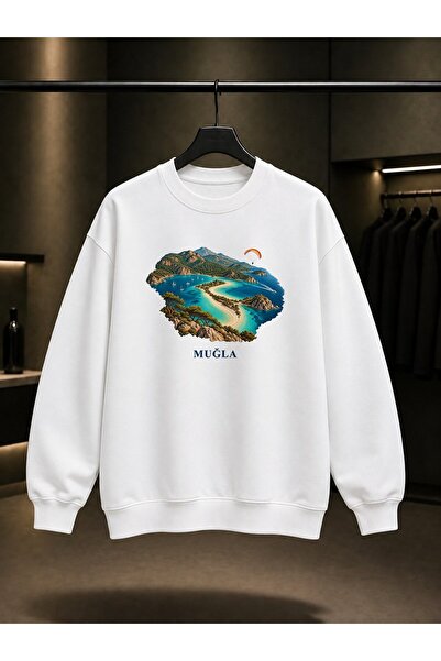 fame-stoned Muğla Dead Sea Printed Unisex 100% Cotton Sweatshirt