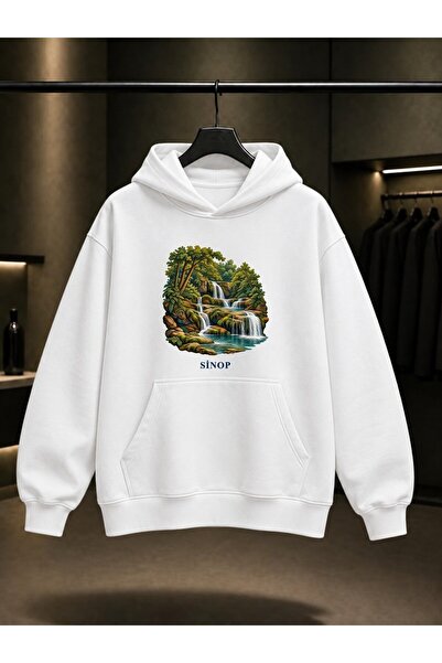 fame-stoned Sinop Erfelek Waterfalls Printed Unisex 100% Cotton Hooded Sweats...