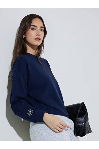 Styli Navy Blue Oversized Sweatshirt