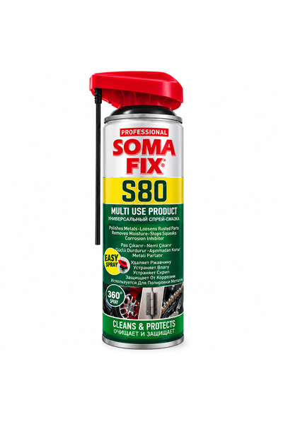 **SOMA FIX S80 360° Çok Amaçlı Sprey – Pas Sökücü, Yağlayıcı, Temizleyici ve Koruyucu 360 Gr**