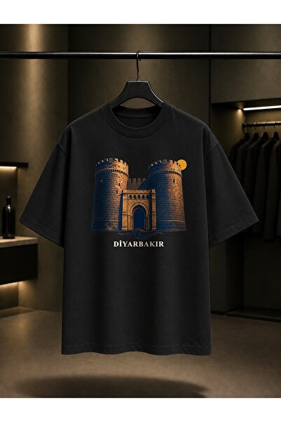 fame-stoned Diyarbakır Surları Mountain Gate Printed Unisex 100% Cotton T-Shirt