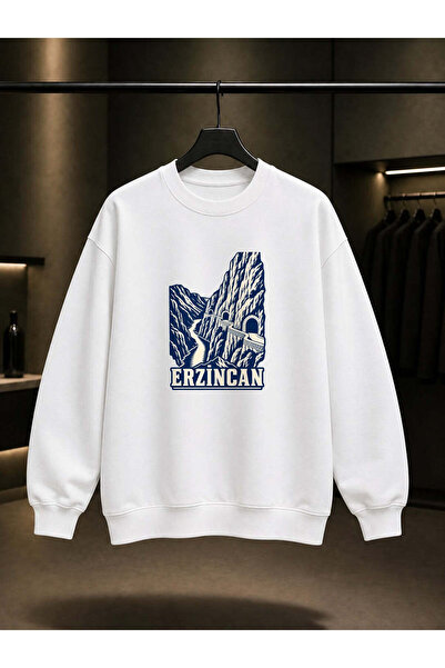 fame-stoned Erzincan Kemaliye Dark Canyon Printed Unisex 100% Cotton Sweatshirt