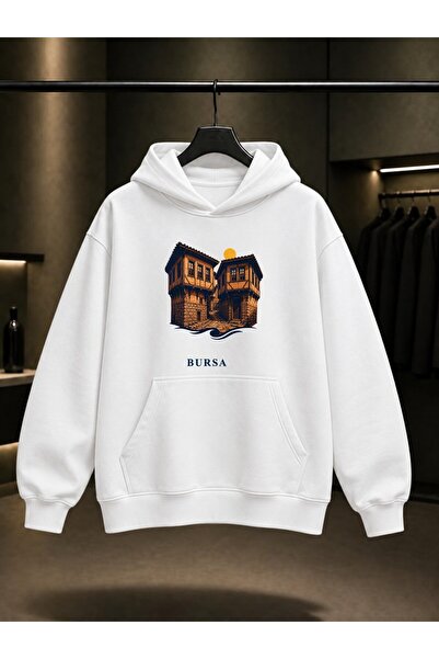 fame-stoned Bursa Cumalıkızık Printed Unisex 100% Cotton Hooded Sweatshirt