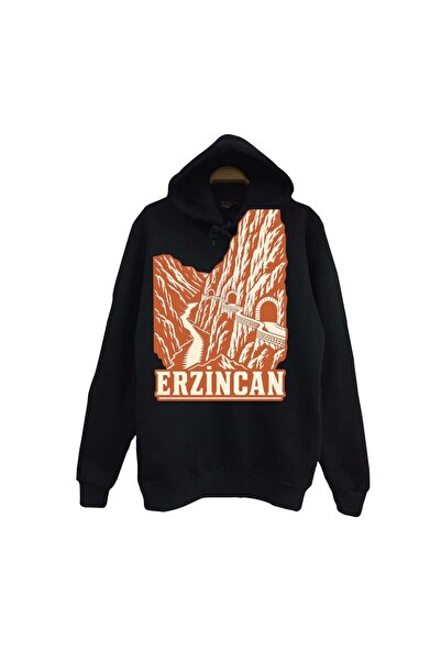 fame-stoned Erzincan Kemaliye Dark Canyon Printed Unisex 100% Cotton Hooded S...