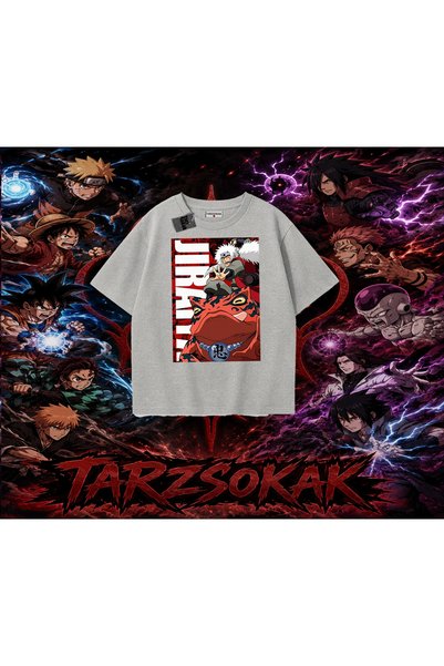 Tarzsokak تي شيرت Jiraiya Naruto Anime Character كبير الحجم للجنسين باللون ال...
