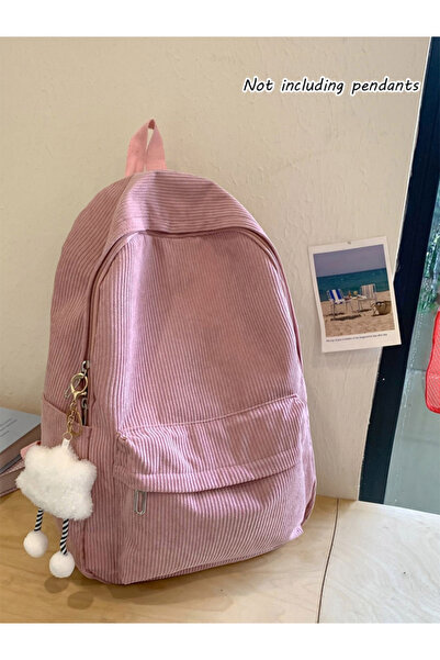 Take Two By Styli Pink Corduroy Backpack