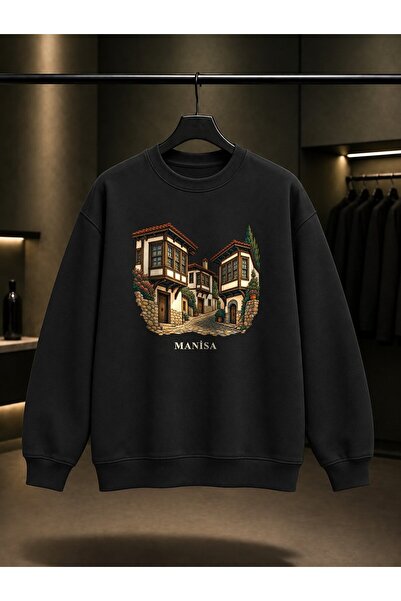 fame-stoned Manisa Kula Houses Printed Unisex 100% Cotton Sweatshirt