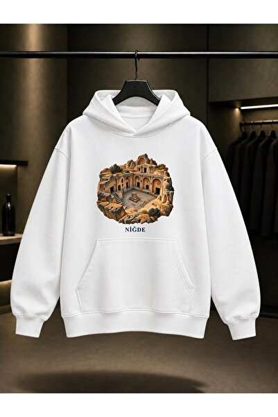 fame-stoned Nigde Gümüşler Monastery Printed Unisex 100% Cotton Hooded Sweats...
