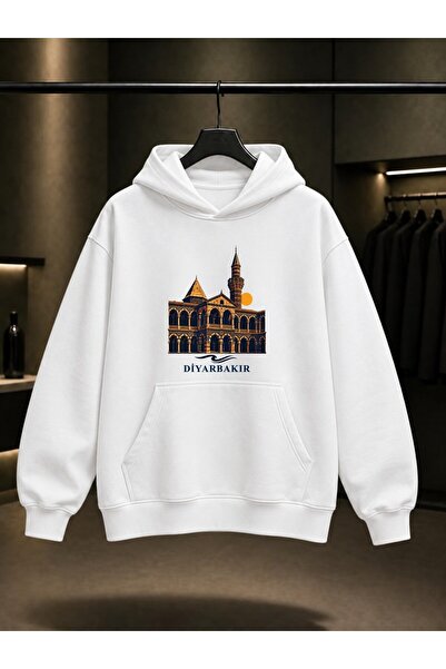 fame-stoned Diyarbakır Ulu Camii Printed Unisex 100% Cotton Hooded Sweatshirt