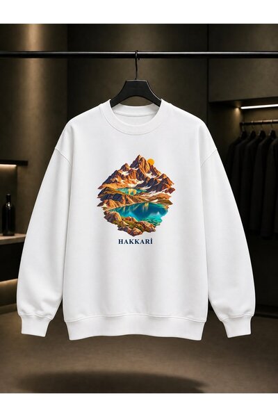 fame-stoned Hakkari Sat Glacier Lakes Printed Unisex 100% Cotton Sweatshirt