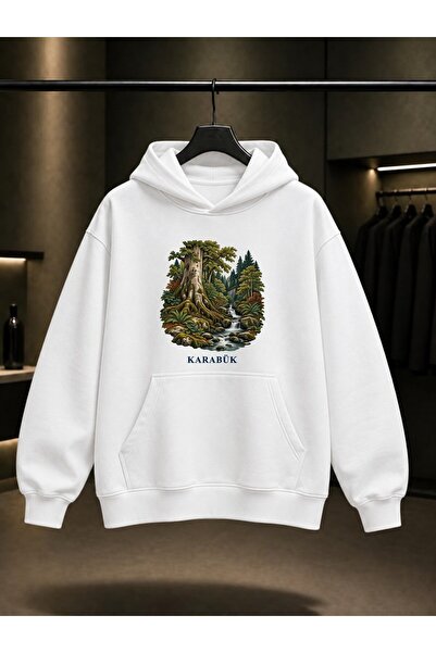 fame-stoned Karabük Yenice Ormanları Printed Unisex 100% Cotton Hooded Sweats...