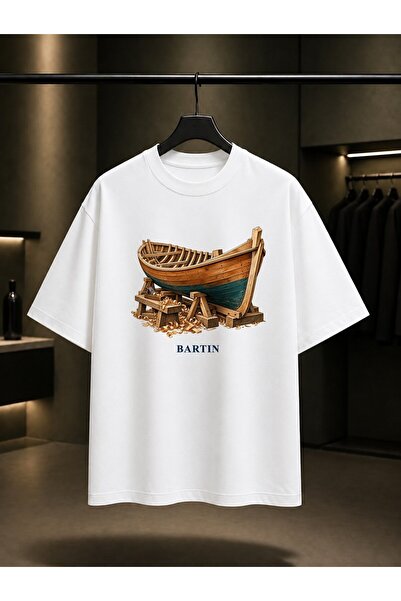 fame-stoned Bartin Kurucasile Boat Printed Unisex 100% Cotton T-Shirt