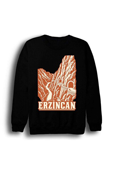 fame-stoned Erzincan Kemaliye Dark Canyon Printed Unisex 100% Cotton Sweatshirt