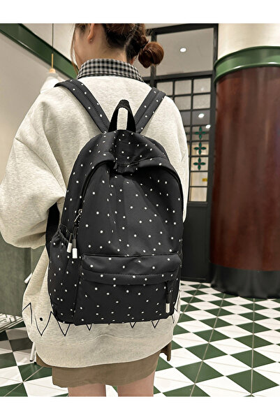 Take Two By Styli Black Polka Dot Backpack