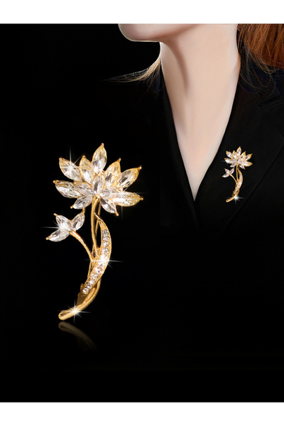 Take Two By Styli Lotus Flower Brooch