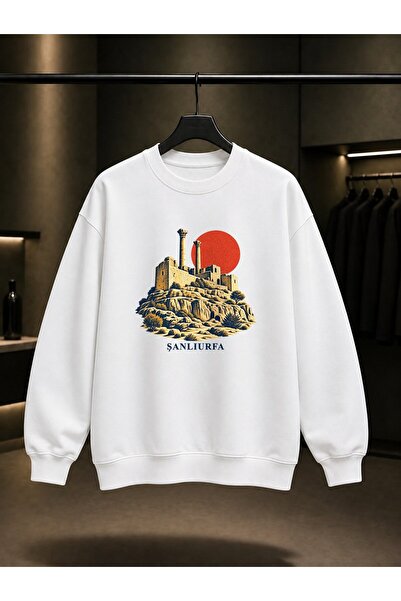 fame-stoned Şanlıurfa Castle Printed Unisex 100% Cotton Sweatshirt