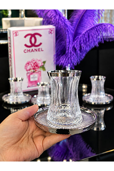 Elta Collection 12 Parça 6 Kişilik Kristal Kesim Çay Takımı – Cam Çay Bardağı...