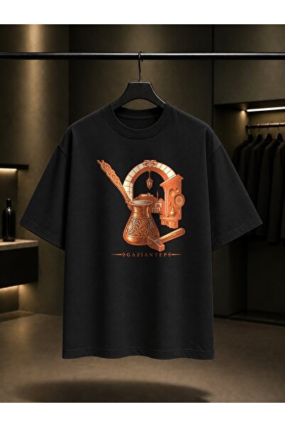 fame-stoned Gaziantep Bakırcılar Çarşısı Printed Unisex 100% Cotton T-Shirt