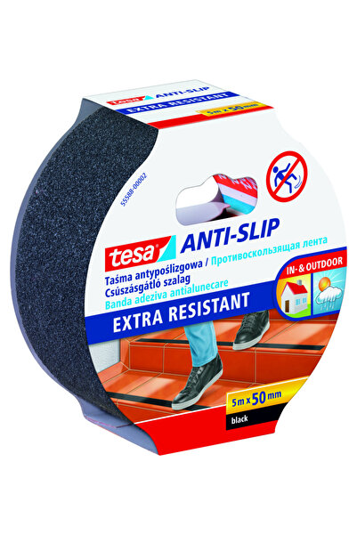 Tesa Bandă adezivă antialunecare, negru, 5m x 50mm - 55588