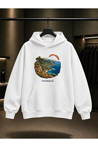 fame-stoned Tekirdağ Uçmakdere Printed Unisex 100% Cotton Hooded Sweatshirt