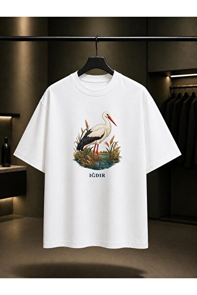 fame-stoned Iğdır Aras Stork Printed Unisex 100% Cotton T-Shirt