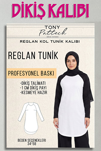 Tony Patteck Reglan Kol Tunik (T11) - Hazır Dikiş Kalıbı (34-58 Beden)