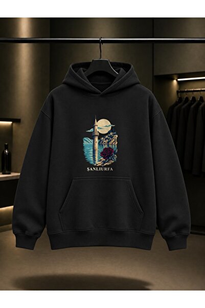 fame-stoned Şanlıurfa Halfeti Printed Unisex 100% Cotton Hooded Sweatshirt