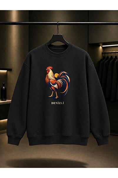 fame-stoned Denizli Horozu Printed Unisex 100% Cotton Sweatshirt