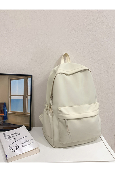 Take Two By Styli White Plain Backpack
