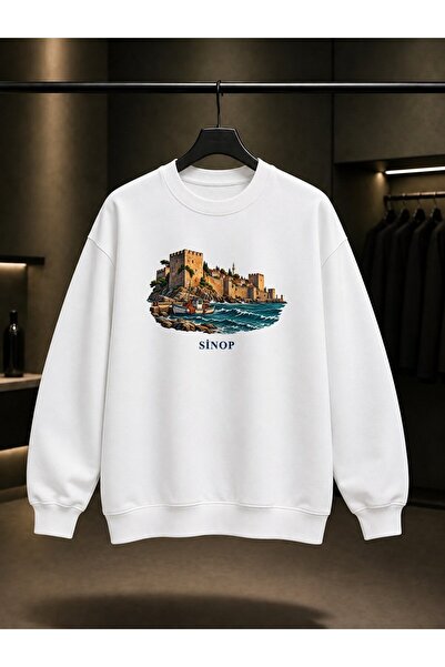 fame-stoned Sinop Castle Printed Unisex 100% Cotton Sweatshirt