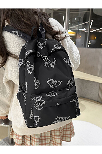 Take Two By Styli Black Butterfly Print Backpack