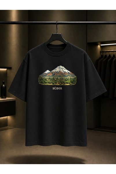 fame-stoned Iğdır Ağrı Dağ Manzarası Printed Unisex 100% Cotton T-Shirt
